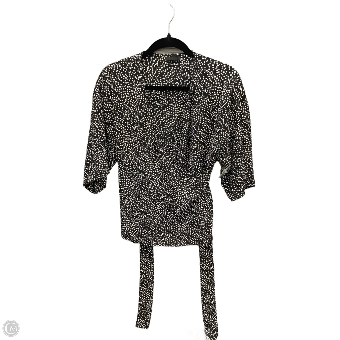 Blouse Short Sleeve By Halogen In Black, Size: S