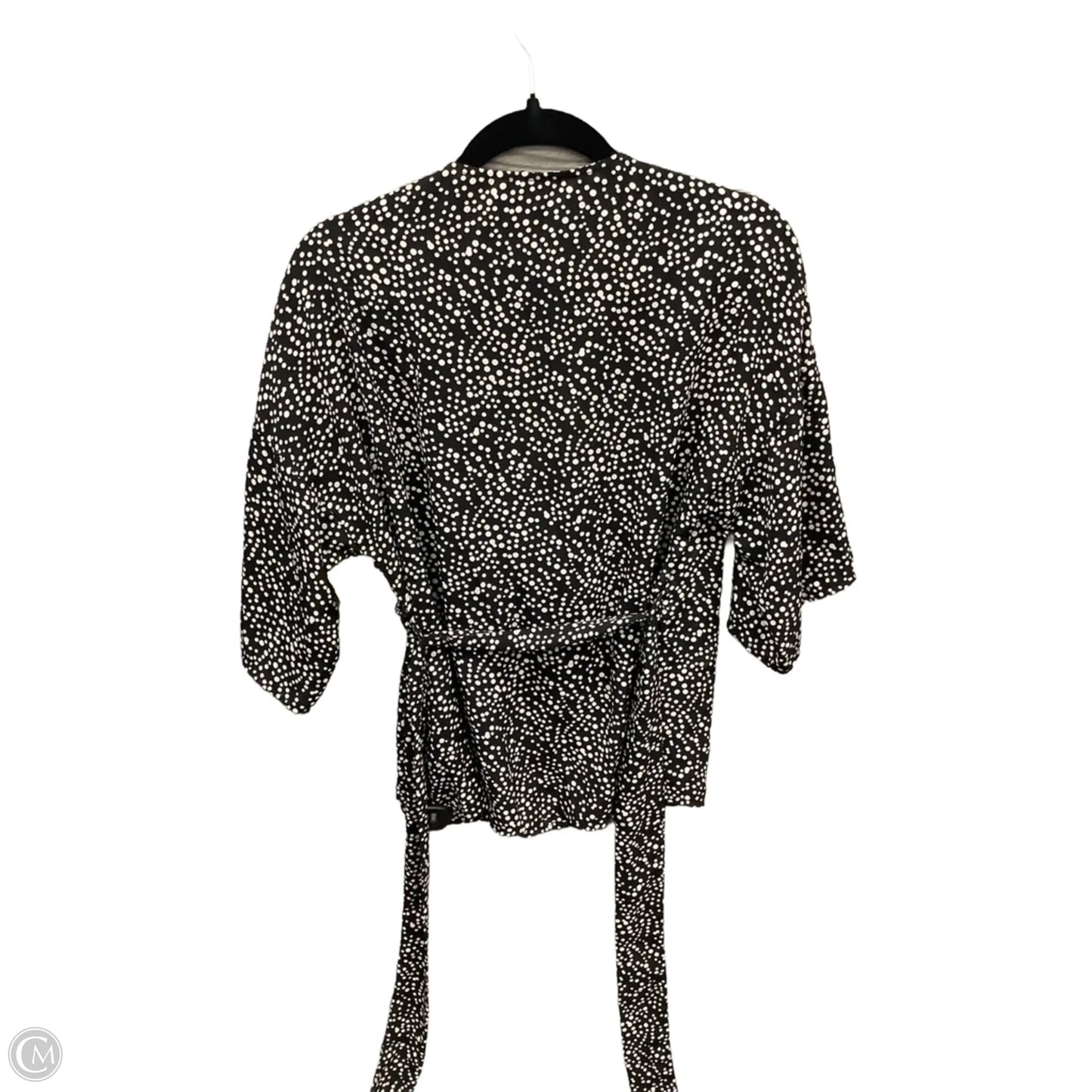 Blouse Short Sleeve By Halogen In Black, Size: S