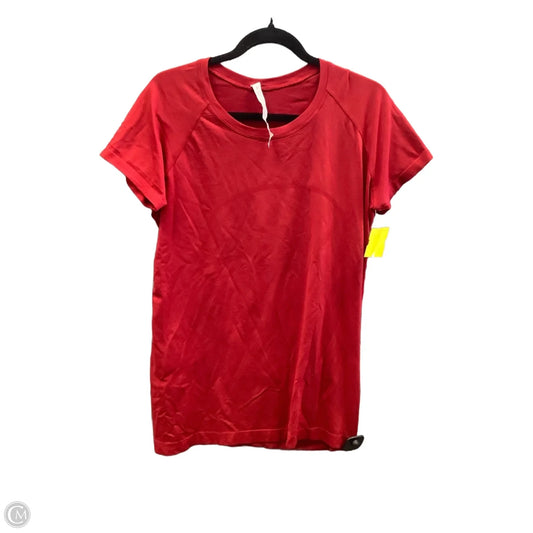 Athletic Top Short Sleeve By Lululemon In Red, Size: 14