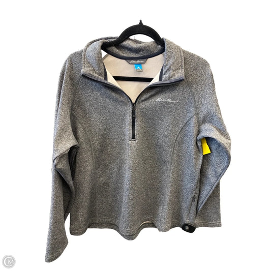 Athletic Top Long Sleeve Collar By Eddie Bauer In Grey, Size: Xl