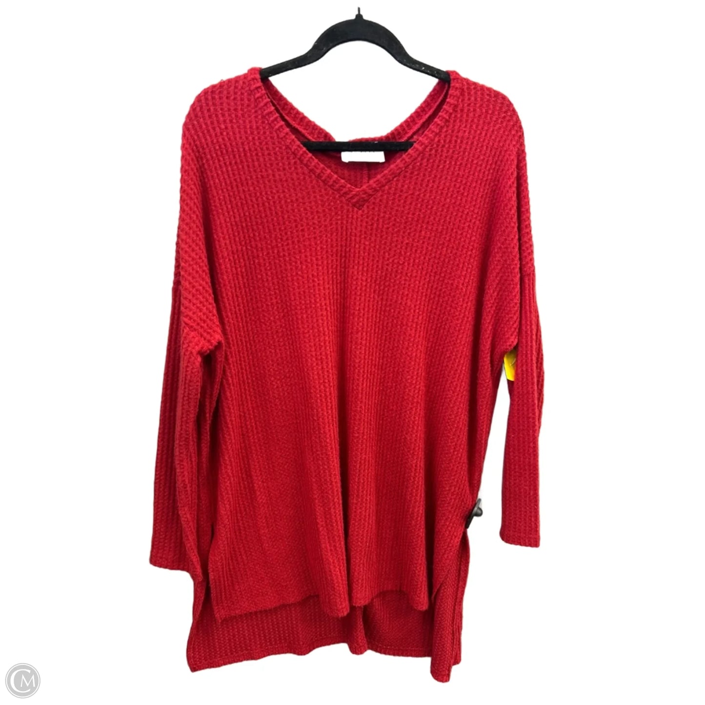 Top Long Sleeve By Zenana In Red, Size: M