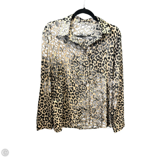 Top Long Sleeve By Doe & Rae In Animal Print, Size: L