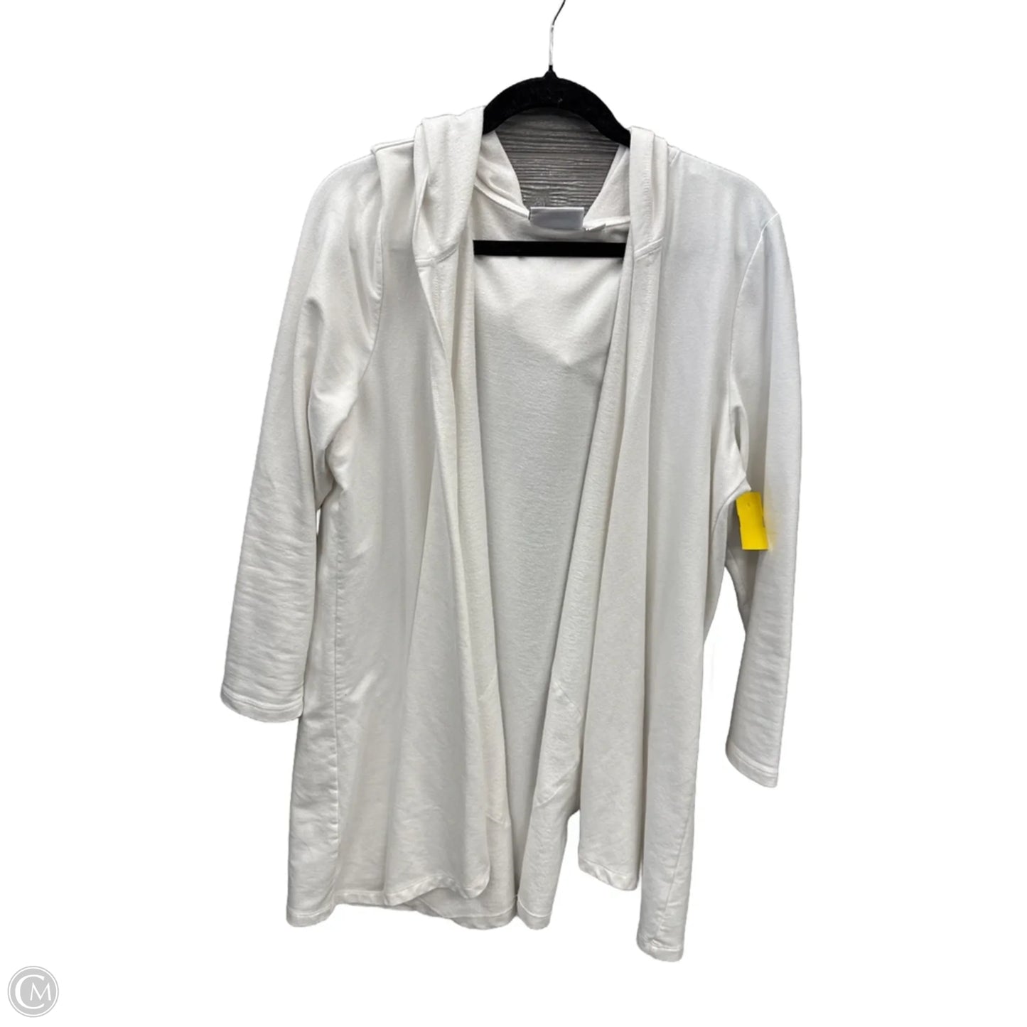 Cardigan By Denim And Company In White, Size: 1x
