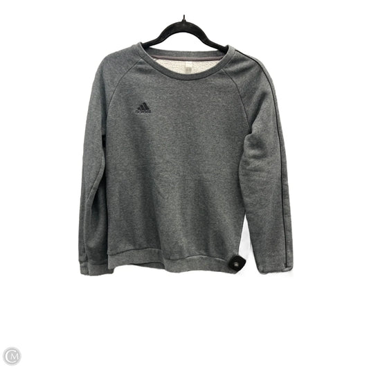 Athletic Sweatshirt Crewneck By Adidas In Grey, Size: M