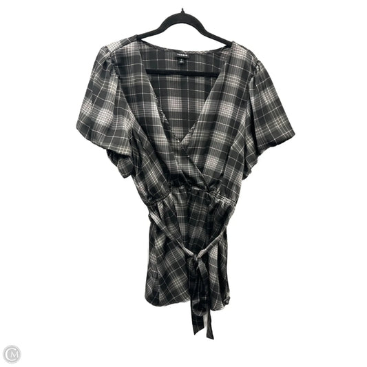 Blouse Short Sleeve By Torrid In Black & Grey, Size: 3x