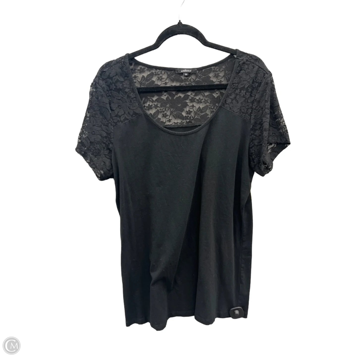 Top Short Sleeve By Ambiance Apparel In Black, Size: 3x
