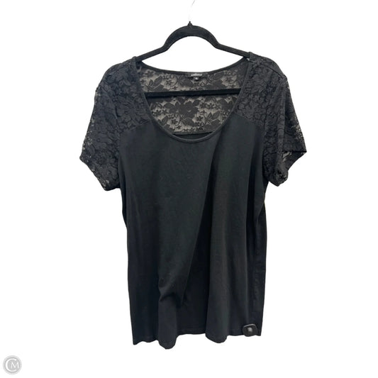 Top Short Sleeve By Ambiance Apparel In Black, Size: 3x