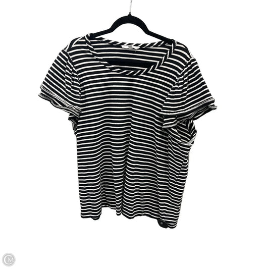 Top Short Sleeve By Jane And Delancey In Black & White, Size: 3x