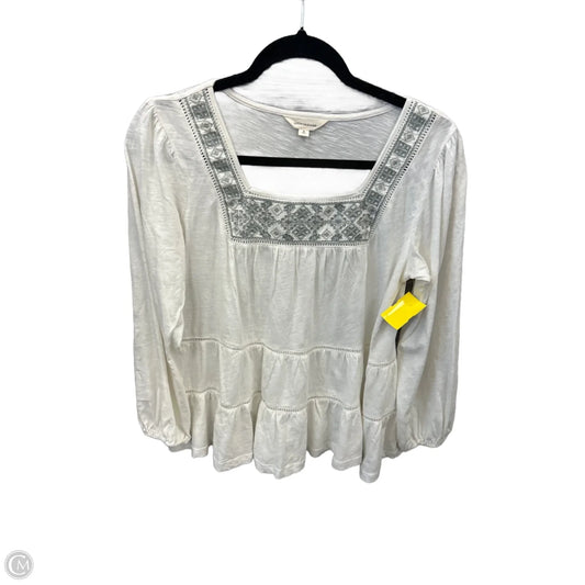 Top Long Sleeve By Lucky Brand In White, Size: S