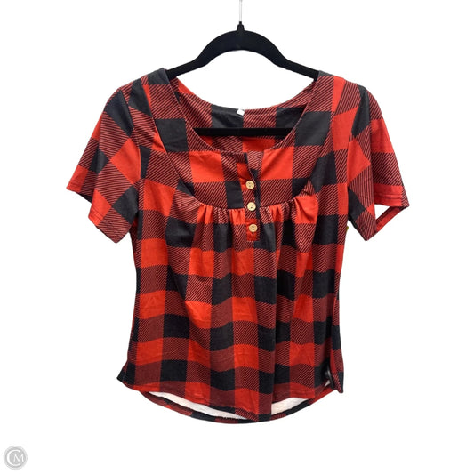Top Short Sleeve By Cme In Black & Red, Size: S