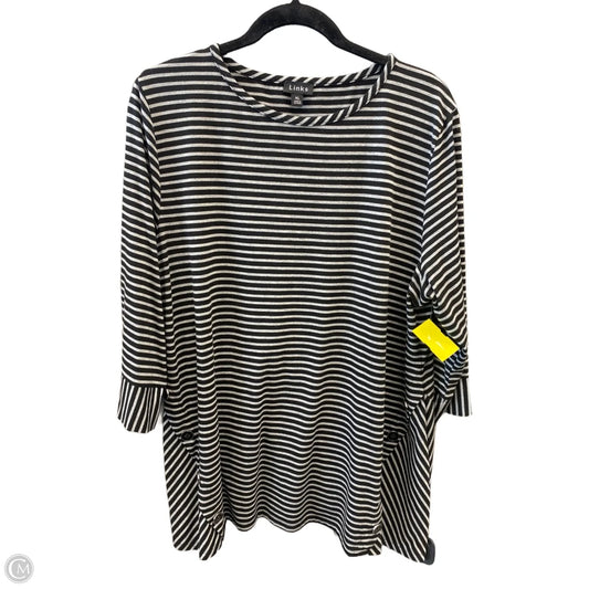 Top 3/4 Sleeve By Clothes Mentor In Black & Grey, Size: Xl