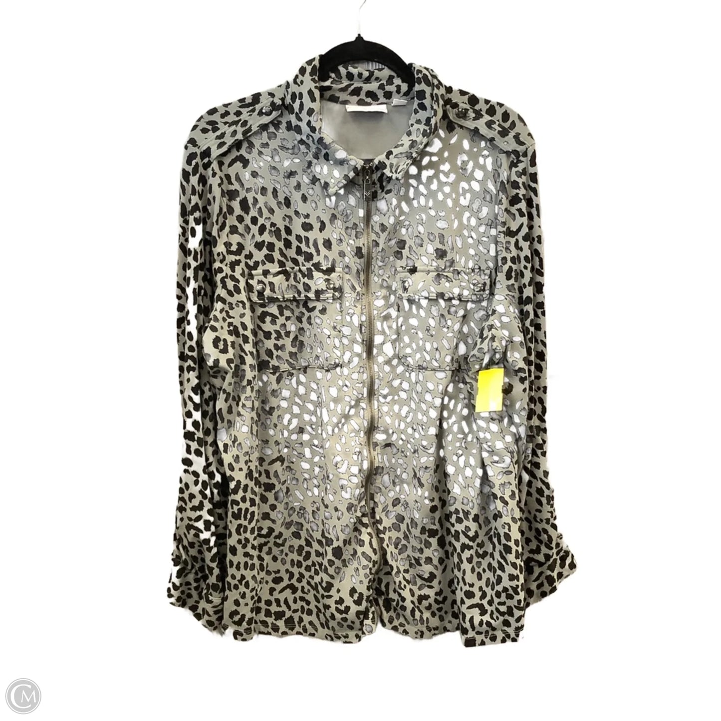 Top Long Sleeve By Belle By Kim Gravel In Animal Print, Size: Xl