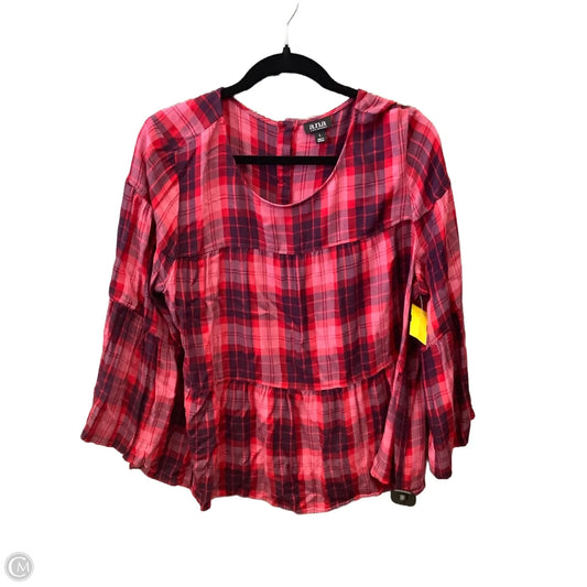 Top Long Sleeve By Ana In Red, Size: L
