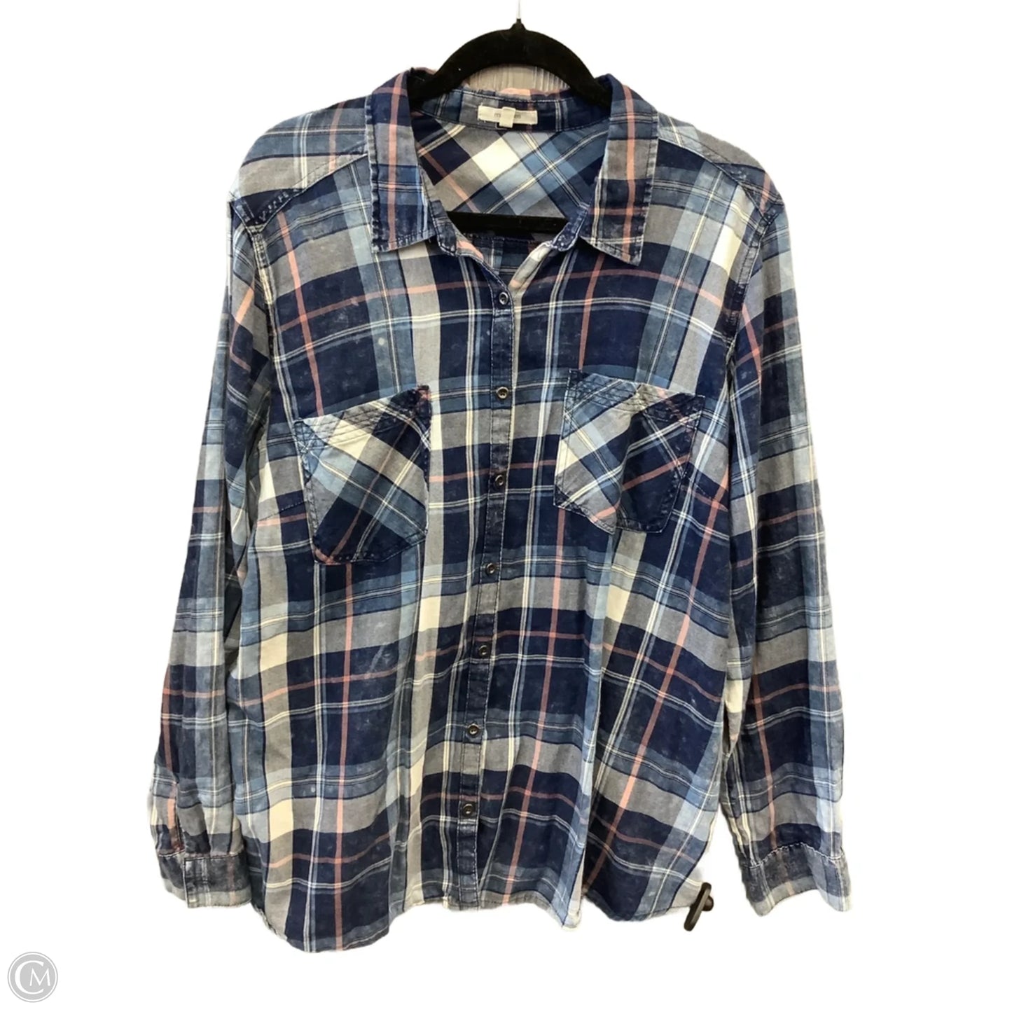 Top Long Sleeve By Maurices In Blue, Size: 2x