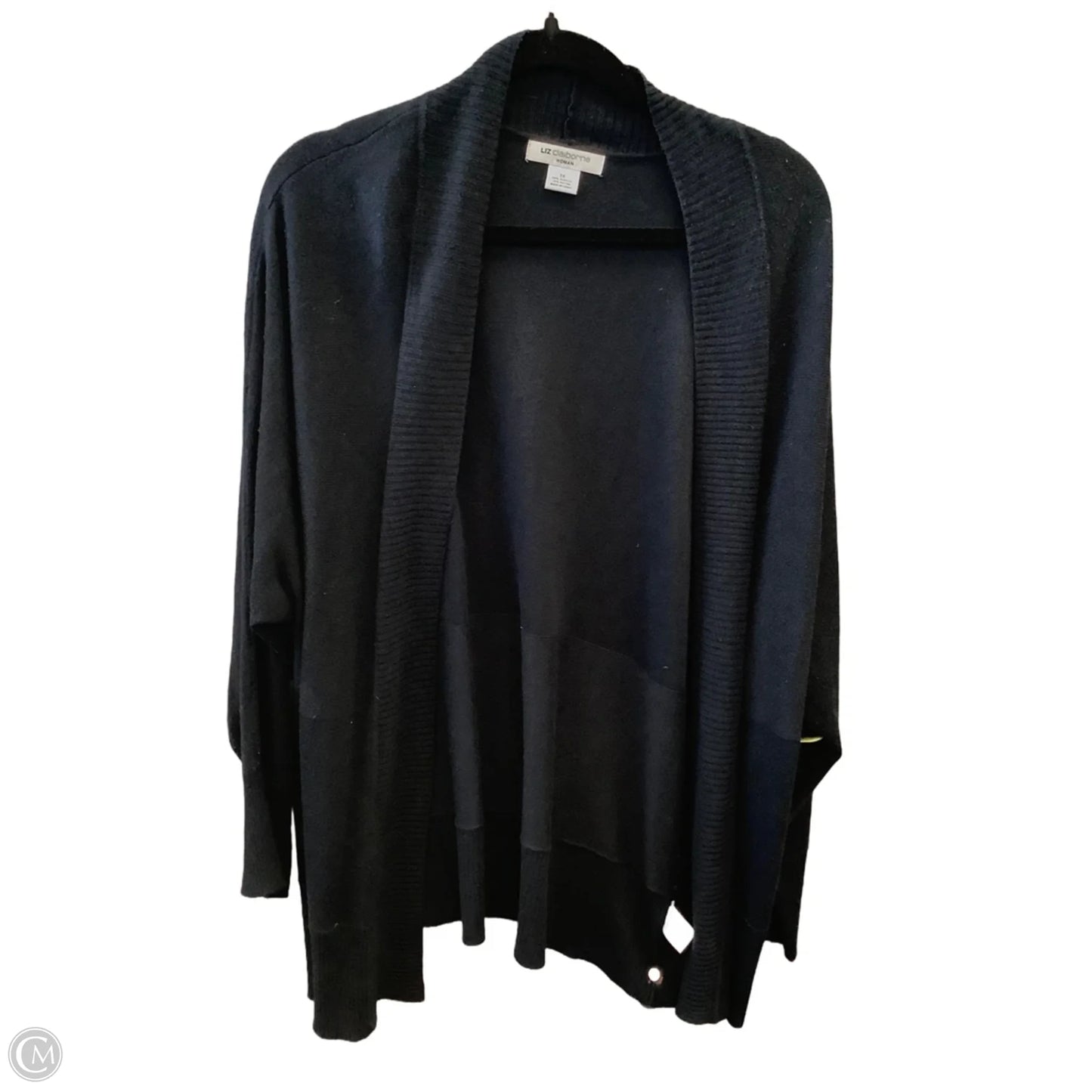 Cardigan By Liz Claiborne In Black, Size: 1x