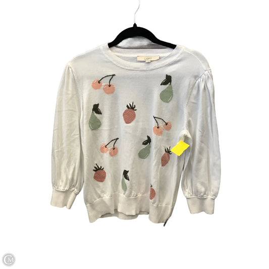 Sweater By Loft In White, Size: L