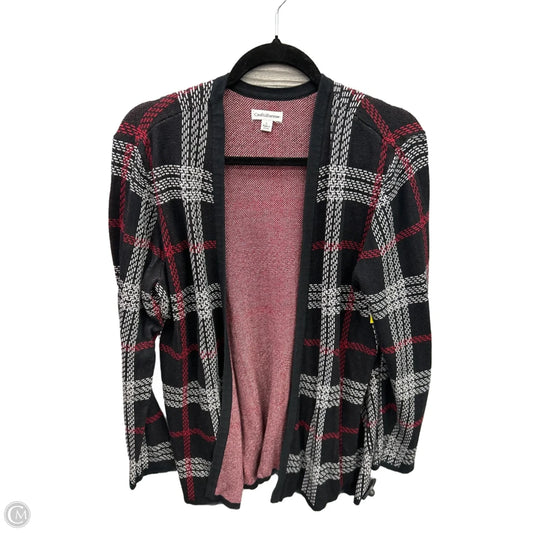 Sweater Cardigan By Croft And Barrow In Black & Red, Size: L