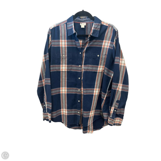 Top Long Sleeve By Stylus In Blue & Orange, Size: Xl