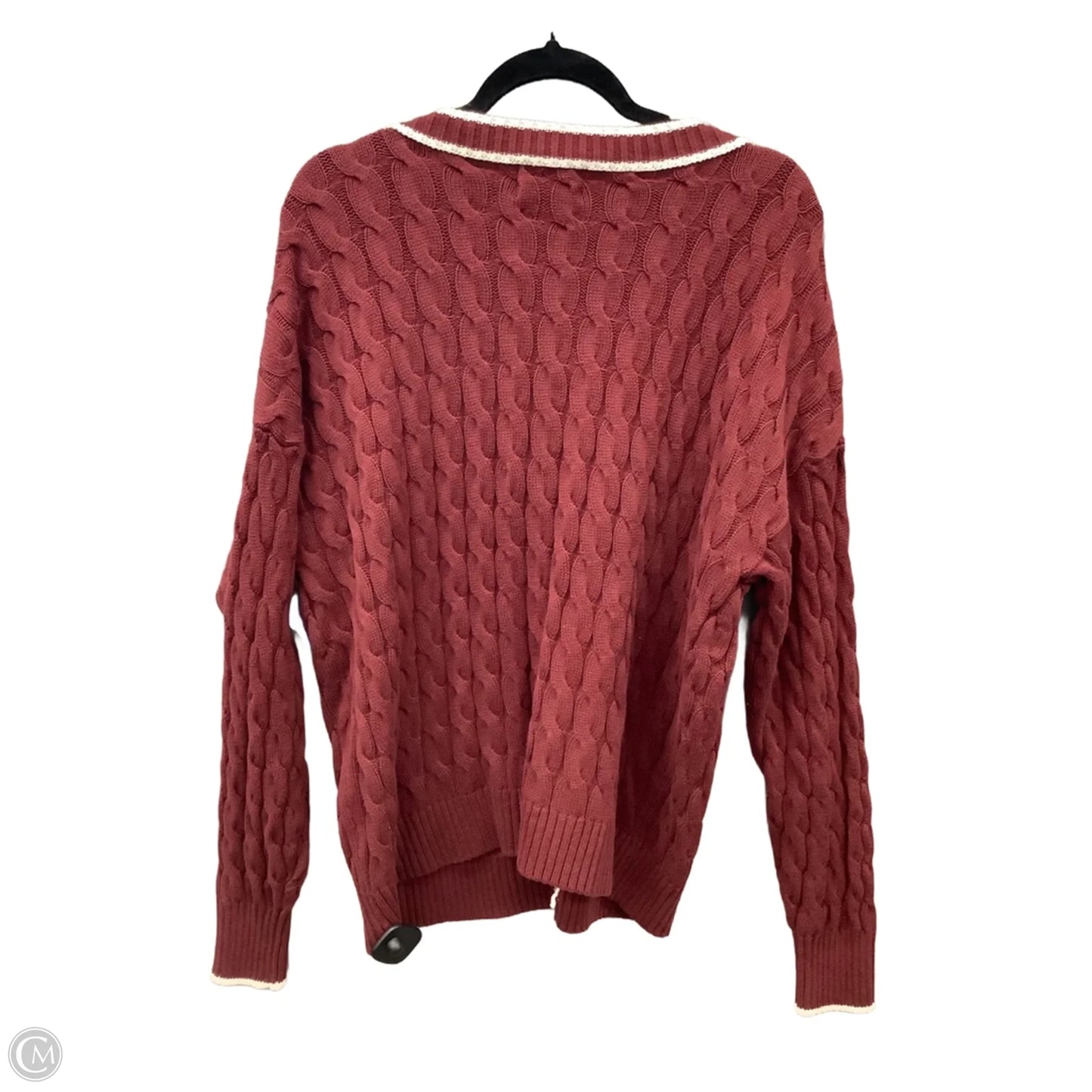 Sweater Cardigan By Old Navy In Maroon, Size: S