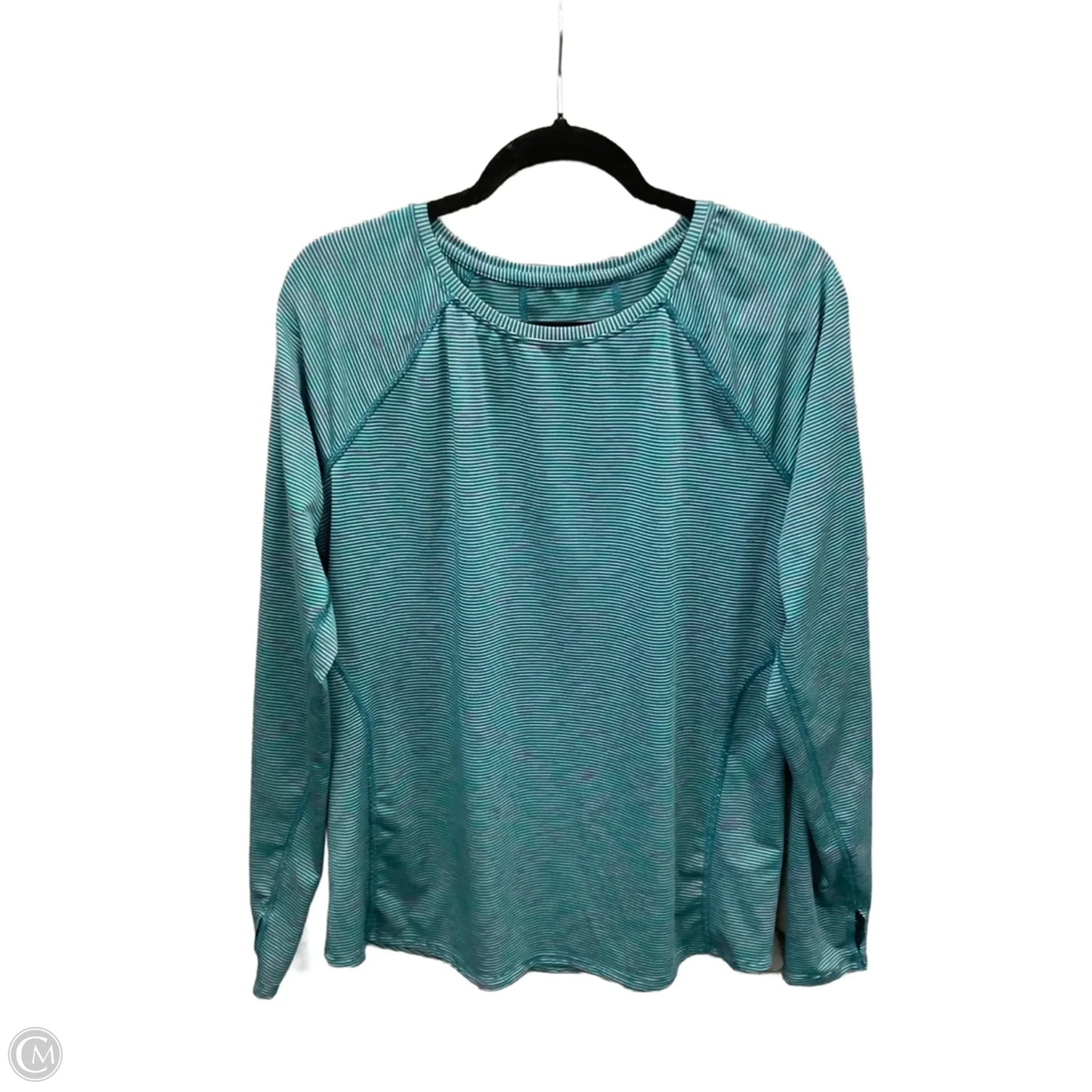 Athletic Top Long Sleeve Crewneck By Tek Gear In Green, Size: L