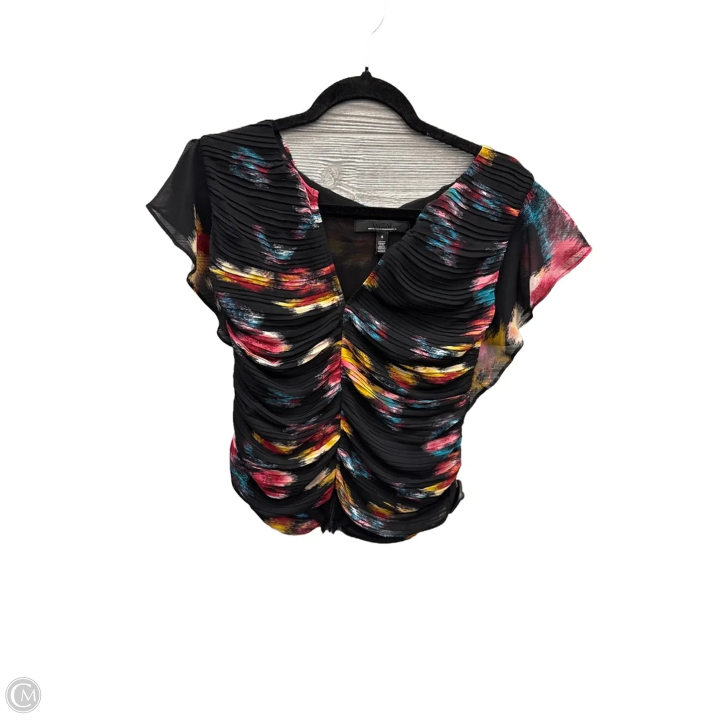 Blouse Short Sleeve By White House Black Market In Black, Size: S