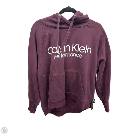 Sweatshirt Hoodie By Calvin Klein Performance In Maroon, Size: 2x