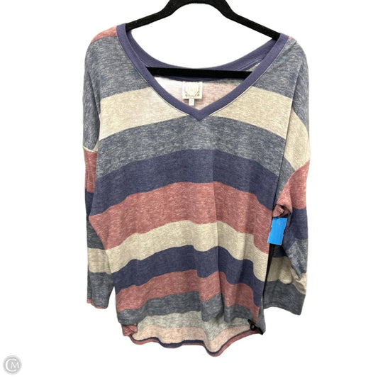 Top 3/4 Sleeve By Tru Self In Multi-colored, Size: 2x