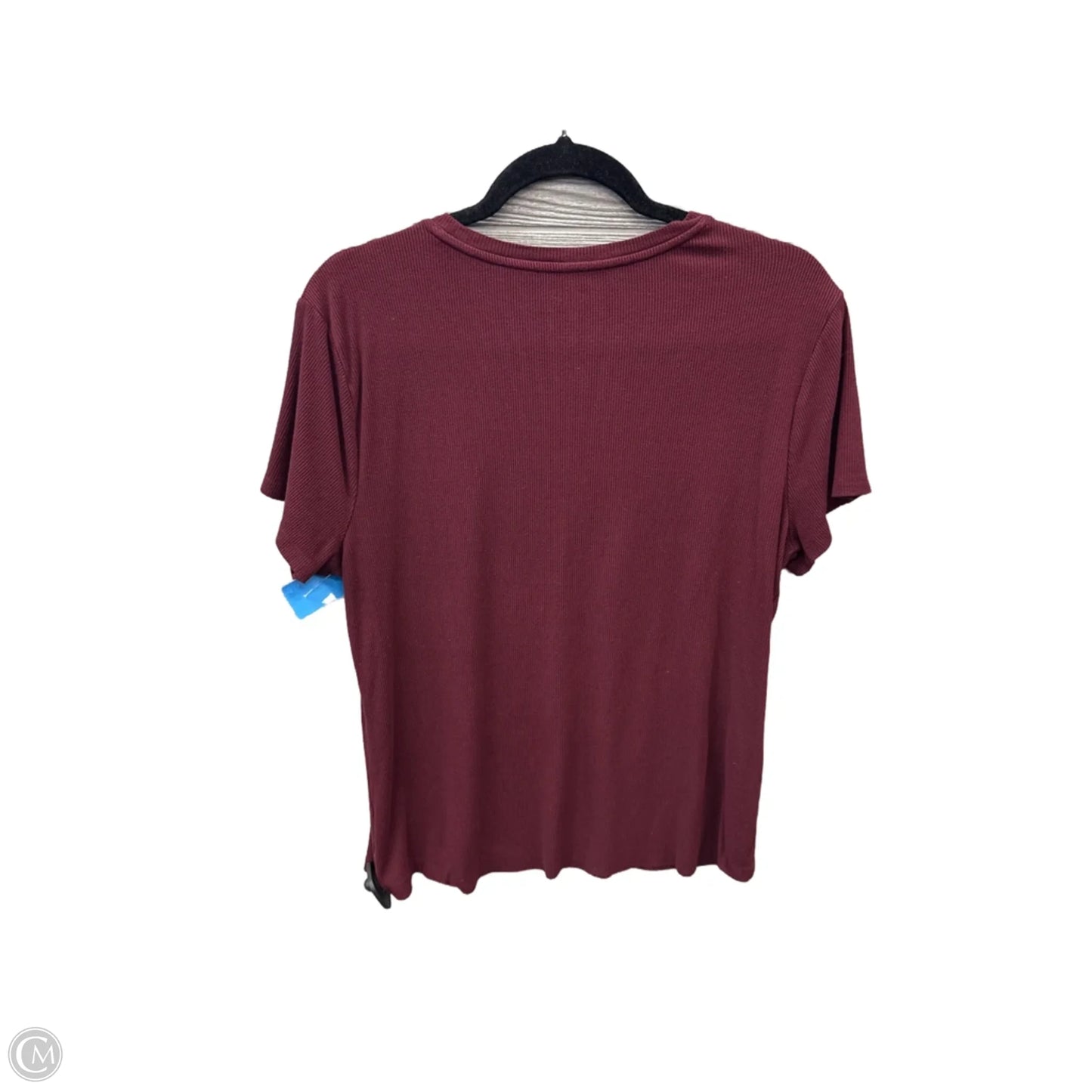 Top Short Sleeve By Nine West Apparel In Maroon, Size: Xxl
