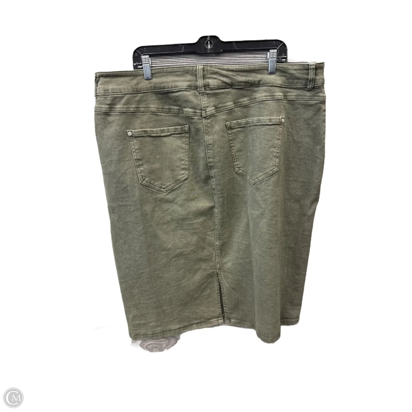 Skirt Midi By Cato In Green Denim, Size: 20