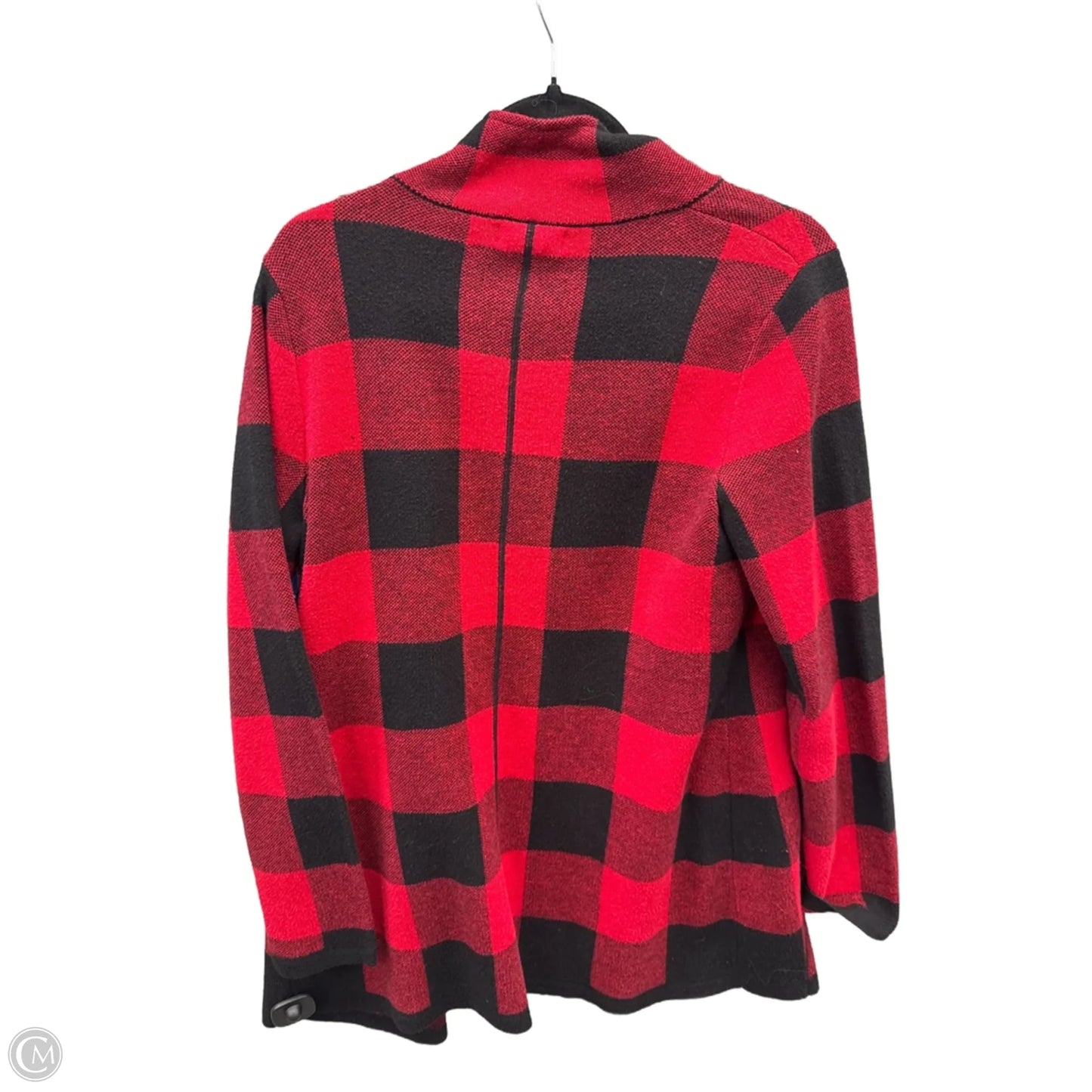 Sweater Cardigan By Adrianna Papell In Black & Red, Size: L