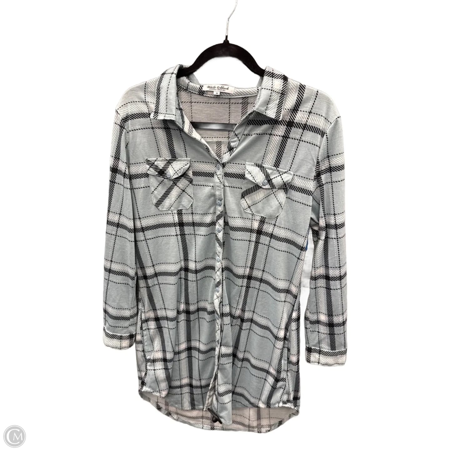 Tunic Long Sleeve By White Mark In Blue, Size: M