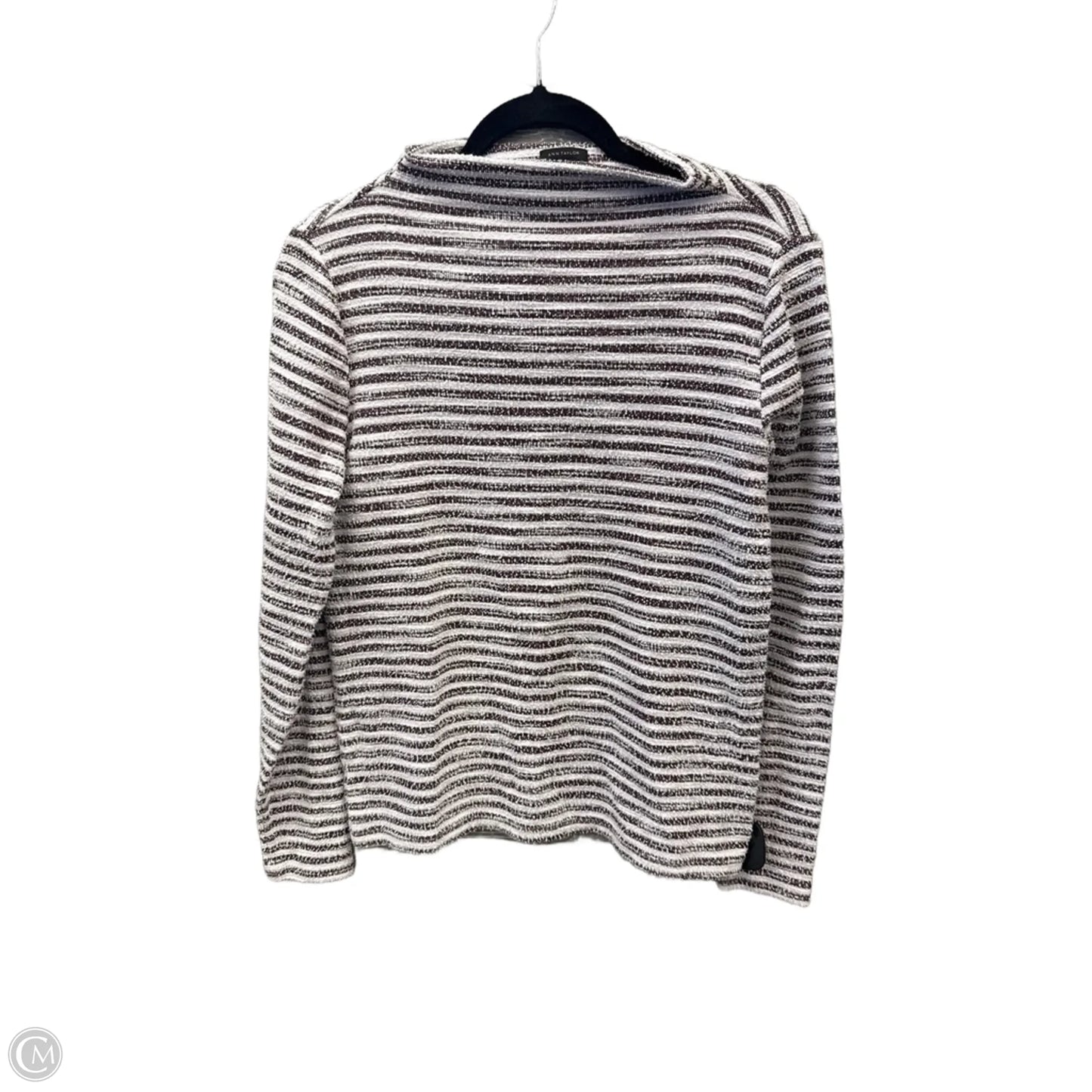 Top Long Sleeve By Ann Taylor In Striped Pattern, Size: M