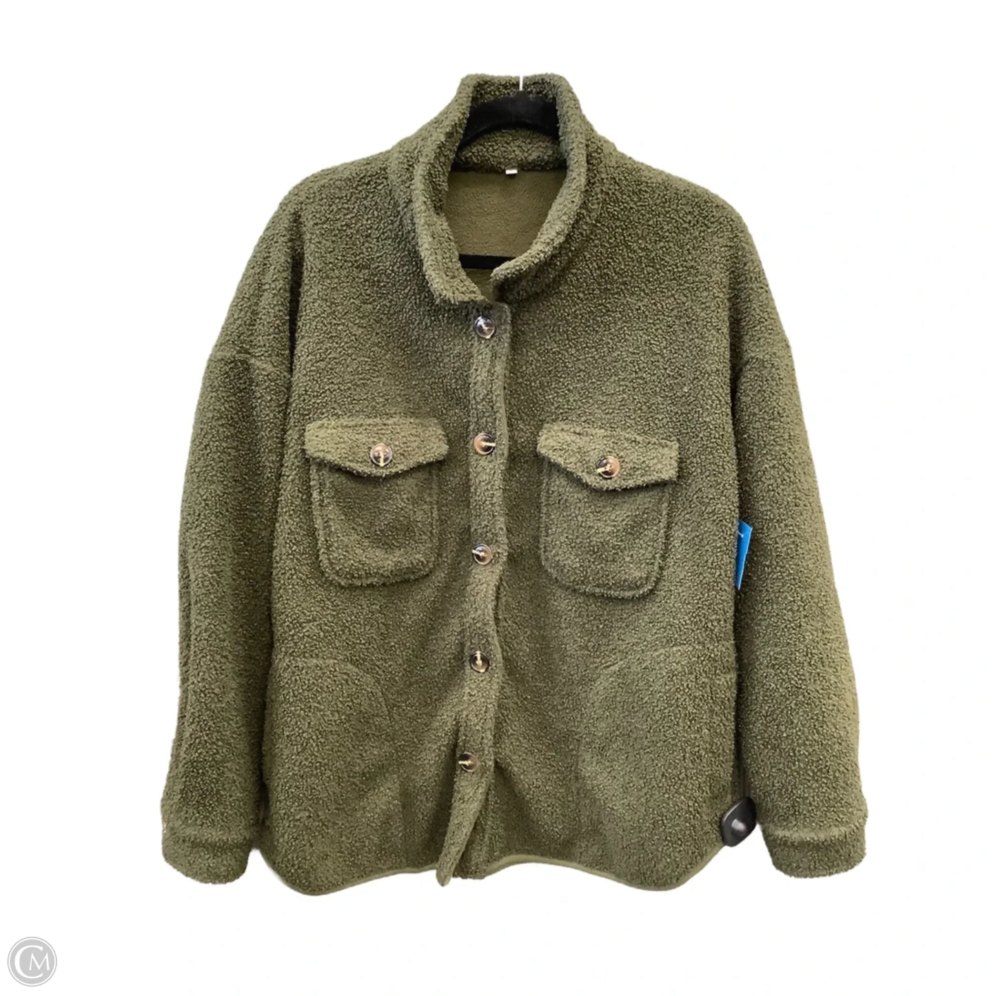 Jacket Shirt By Clothes Mentor In Green, Size: L