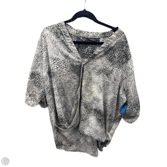 Blouse Short Sleeve By Apt 9 In Grey, Size: 2x