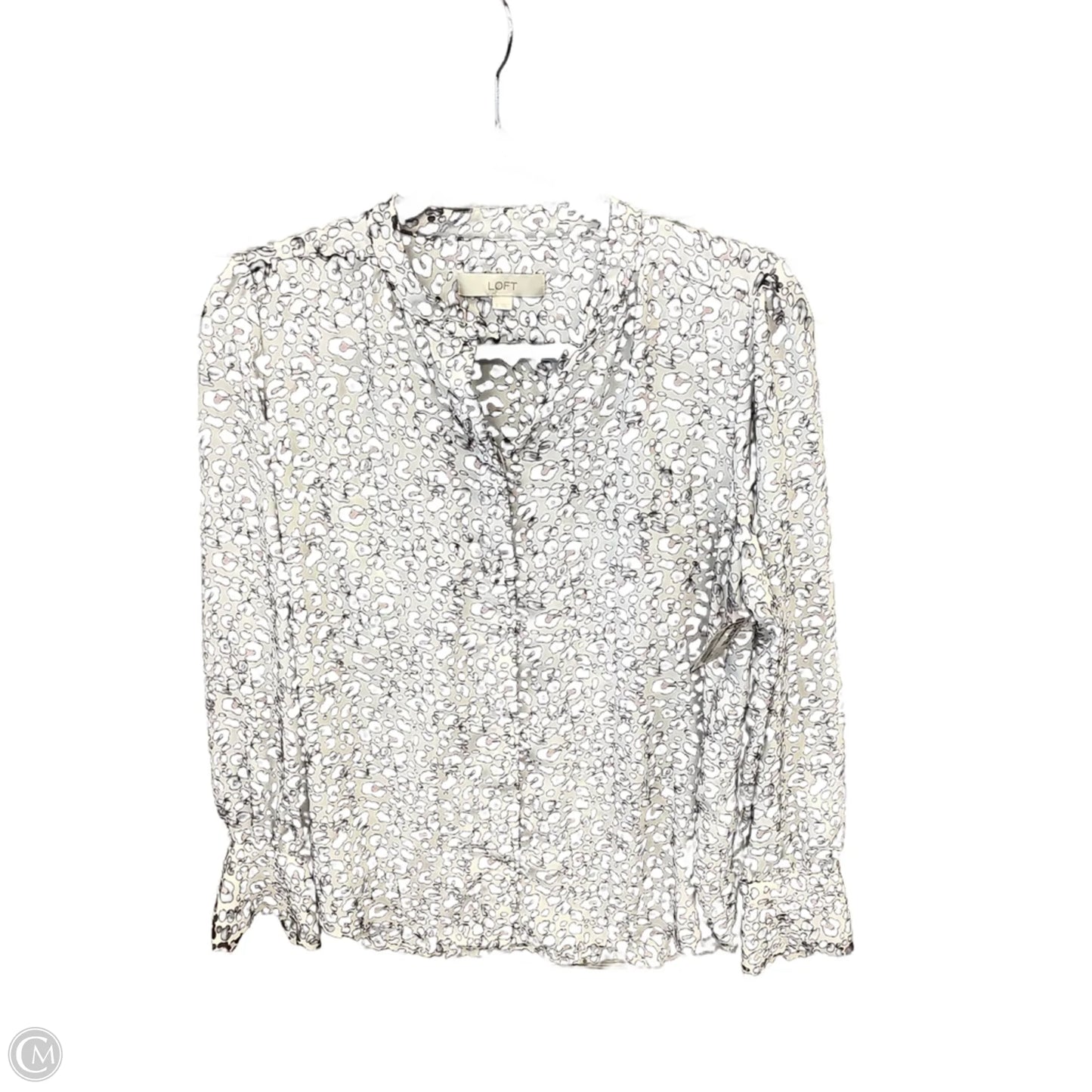 Blouse Long Sleeve By Loft In Animal Print, Size: S