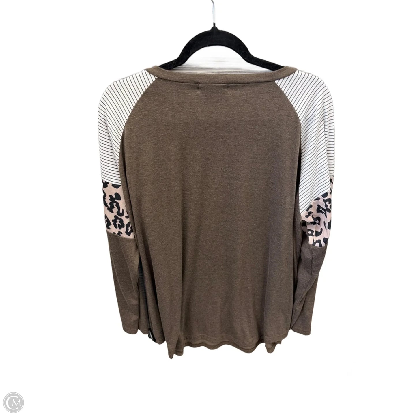Top Long Sleeve By Clothes Mentor In Brown, Size: 3x