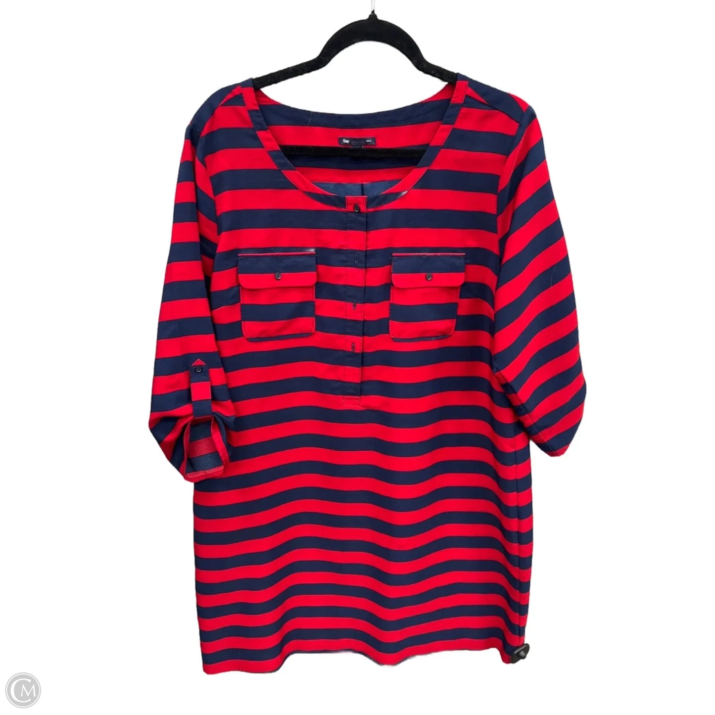 Dress Casual Midi By Gap In Blue & Red, Size: Xl