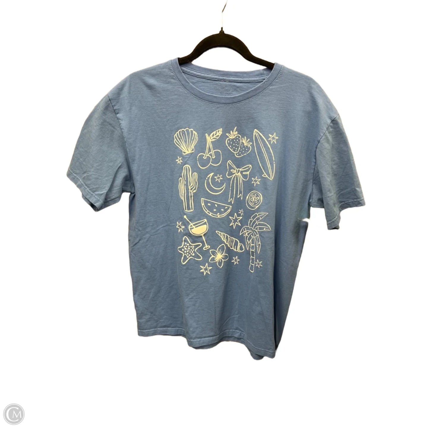 Top Short Sleeve By Rebellion In Blue, Size: L