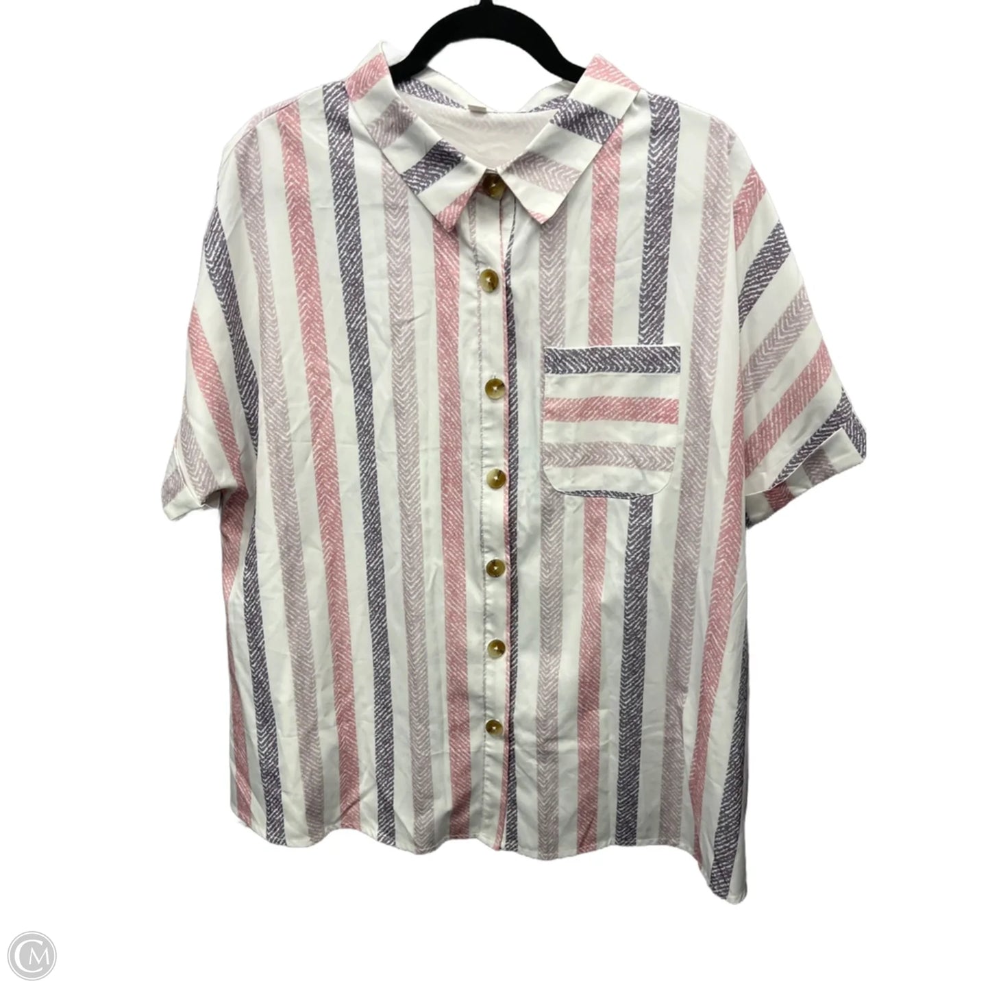 Top Short Sleeve By Clothes Mentor In White, Size: Xxl