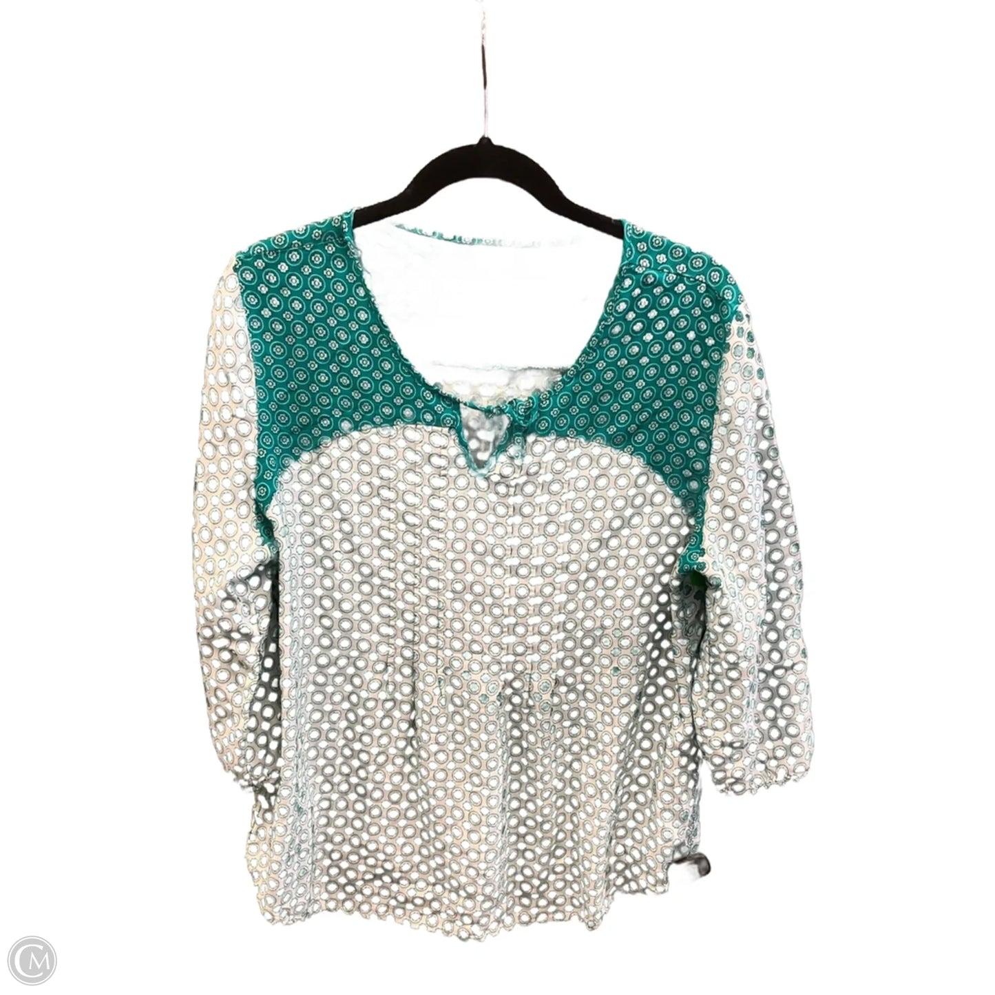 Top 3/4 Sleeve By Laura Ashley In Green, Size: Xl