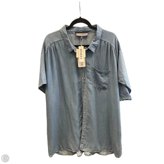 Top Short Sleeve By Clothes Mentor In Blue Denim, Size: 2x