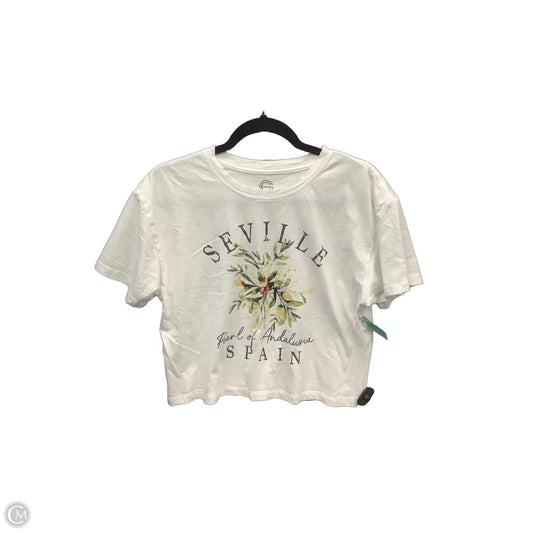 Top Short Sleeve By Clothes Mentor In White, Size: L