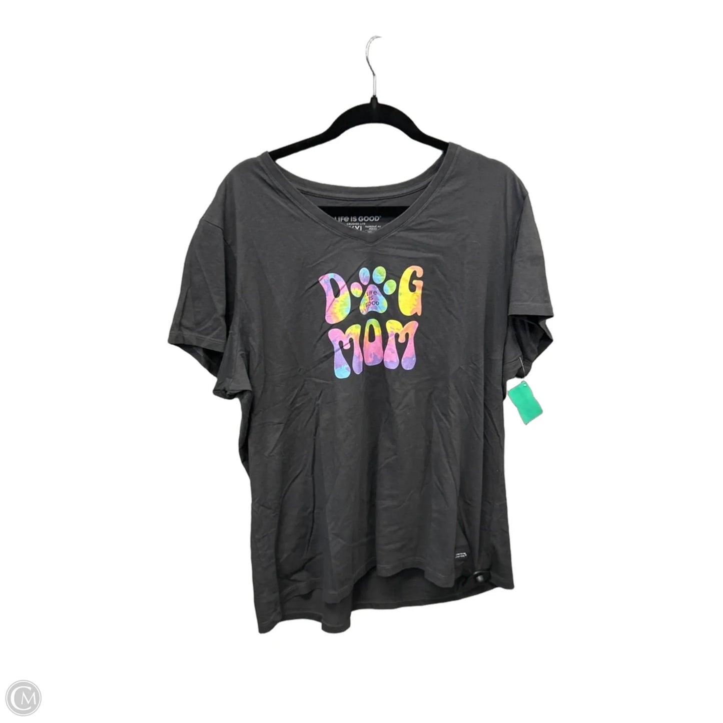 Top Short Sleeve By Life Is Good In Grey, Size: Xxl