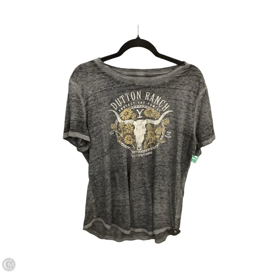 Top Short Sleeve By Clothes Mentor In Grey, Size: Xl