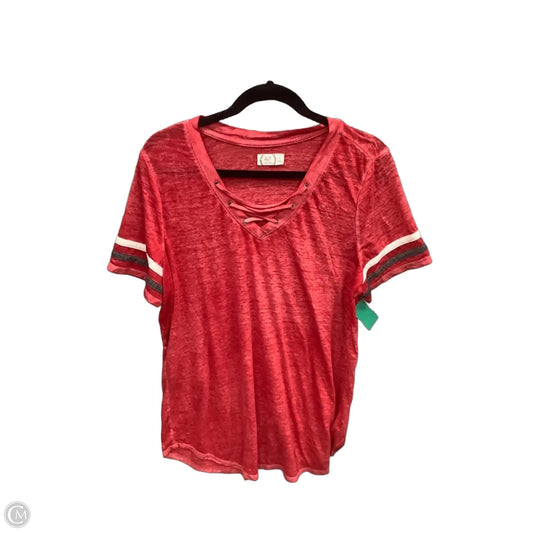 Top Short Sleeve By Maurices In Red, Size: Xl