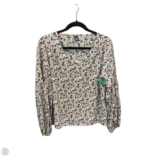 Top Long Sleeve By Shein In Floral Print, Size: L