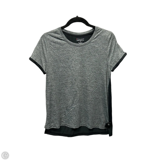 Athletic Top Short Sleeve By Champion In Grey, Size: M