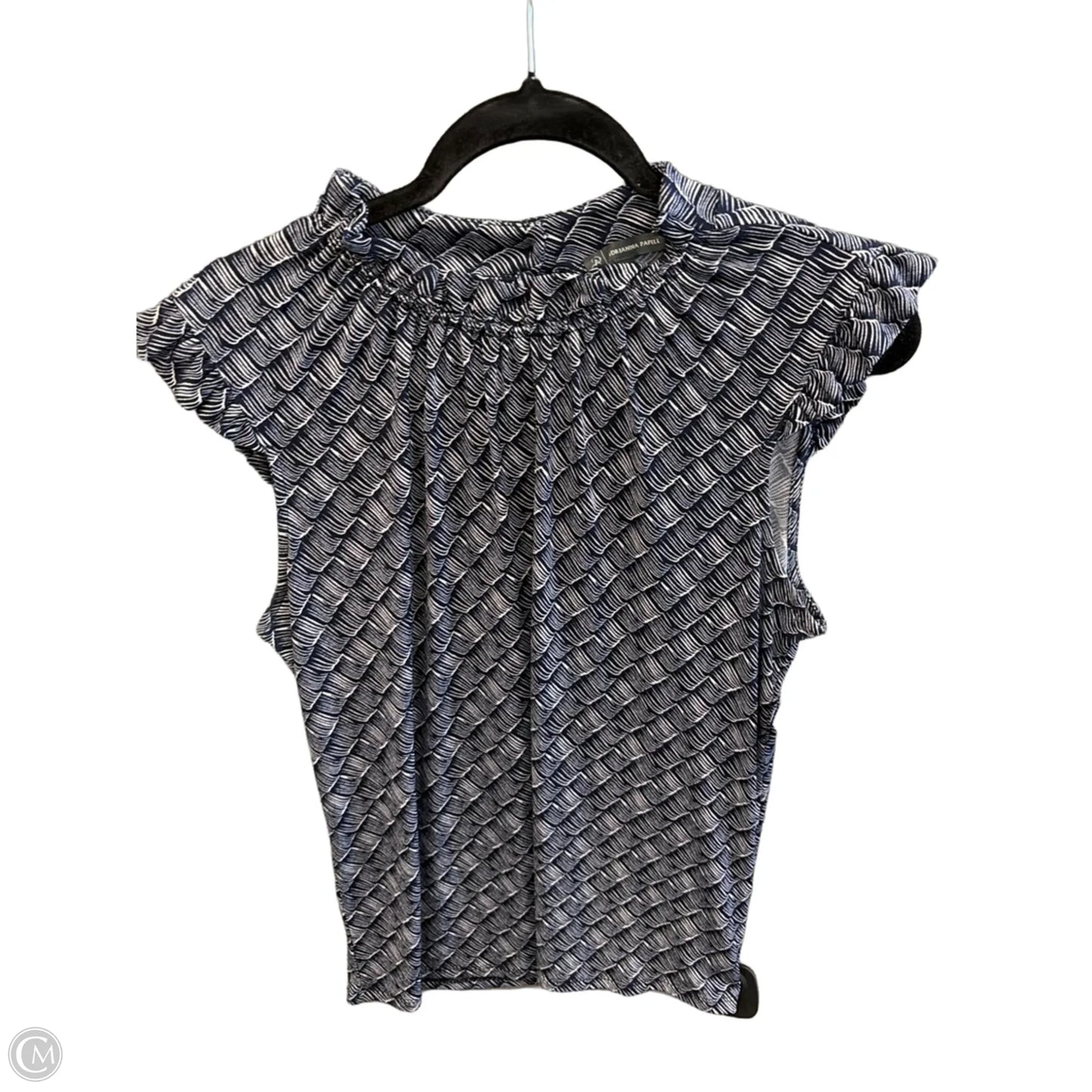Top Short Sleeve By Adrianna Papell In Navy, Size: M