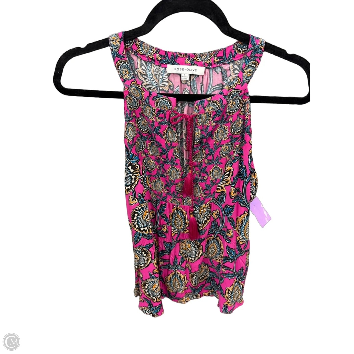 Top Sleeveless By Rose And Olive In Pink, Size: L