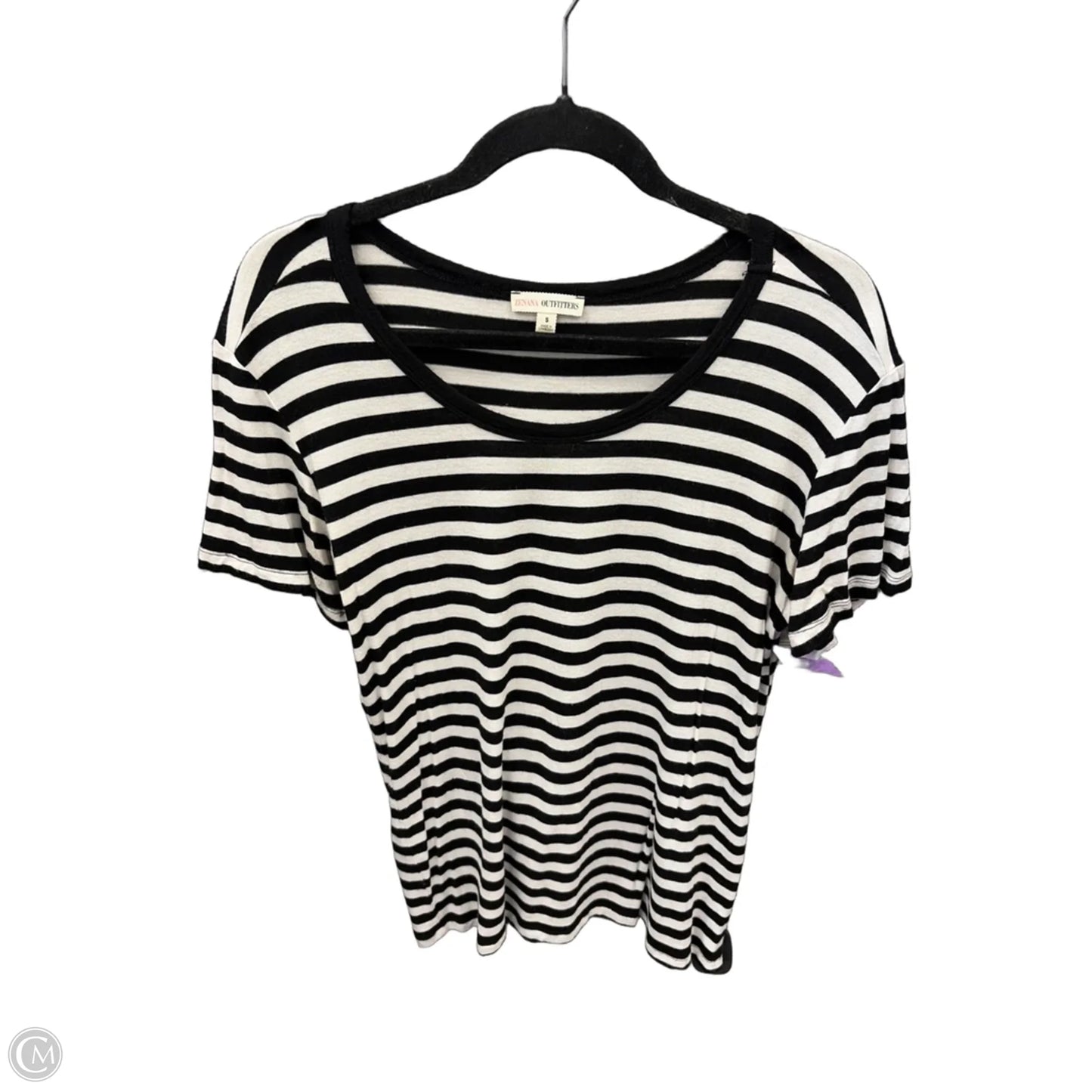Top Short Sleeve By Zenana Outfitters In Black & White, Size: S